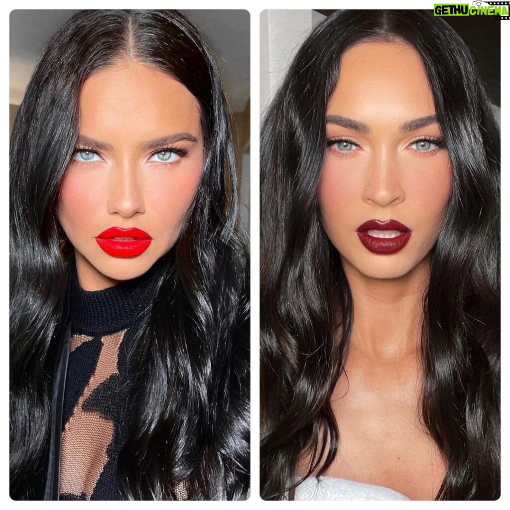 Adriana Lima Instagram - ⚡️💋 @meganfox if you ever need a body double in one of your movies , hit me up ☎️ ⚡️ my only request is…. We share the same makeup artist @patrickta 💁🏻‍♀️💋⚡️