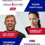 Adriana Lima Instagram - Let’s Go! Grab your mat and join me and #MOVEMENTbyMichelobULTRA Live this Thursday at 6p ET! Olympic boxer @tony_jeffries will be leading us through a boxing workout followed by a happy hour Q&A. Get your sweat on while helping local fitness studios across the nation. @michelobultra and @optimumnutrition are matching funds raised up to $7,500 for @BoxNBurn.