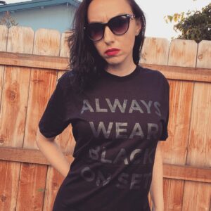 Aimee La Joie Instagram - Everyone on the set of @freedomwifilm was wearing these awesome shirts designed by our gaffer @crownbishop Asked him to send me some so I can share with all of you! Head over to @crown.bishop.films to check them out! 
#aimeelajoie #crownbishopfilms
