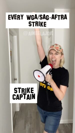 Aimee La Joie Instagram - Every WGA/SAG-AFTRA STRIKE 
@sagaftra @wgawest @wgaeast 
#aimeelajoie #thefilmcrew #sagaftrastrong #wgastrong