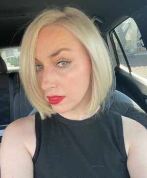Aimee La Joie Instagram - I’ve been wanting to do this for years. 
Magic by @sandrastyleshair 
#blonde #aimeelajoie