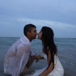 Aishwarya Krishnan Instagram - There’s no one else I’d rather be in the Ocean with 🌊 ♥️ . . . . . . . . . . . . . . . . #photoshoot #picoftheday #instapic #preweddingphoto #fiance #love #mine #forever