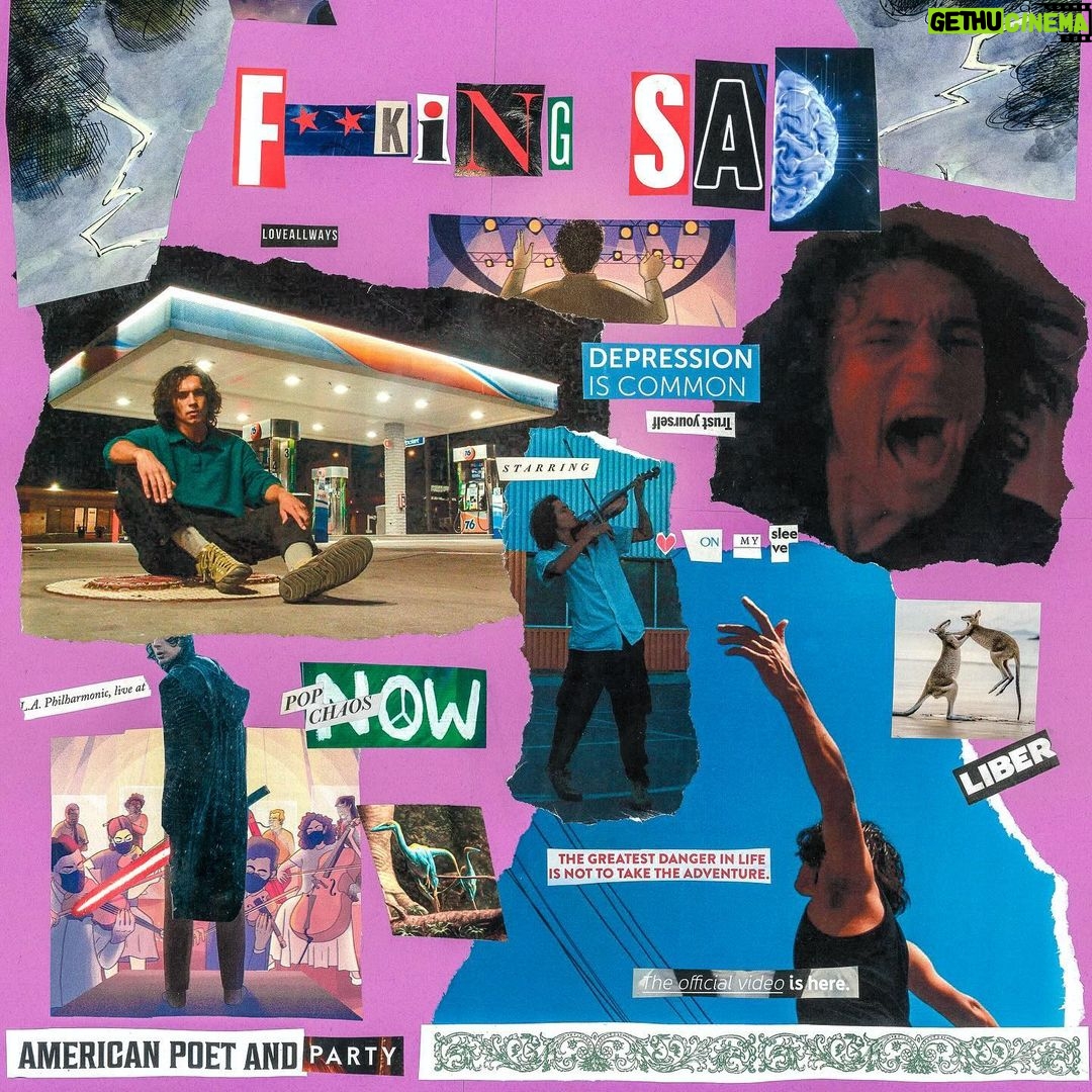 Ajay Friese Instagram - FRIENDS!! If you want to WIN the ORIGINAL handmade collage for the f***ing sad cover art. To ENTER: 1. Share this on your story (tag me!!) 2. Tag 2 friends in the comments who you think would enjoy this song 🫢⬇️ I’ll draw a name on tuesday (feb 6) and msg the winner, and send you the art piece and a personal note in the mail! ✉️📪 #thanks and #hotwaterpouringonmybodylikemalawi ☄️