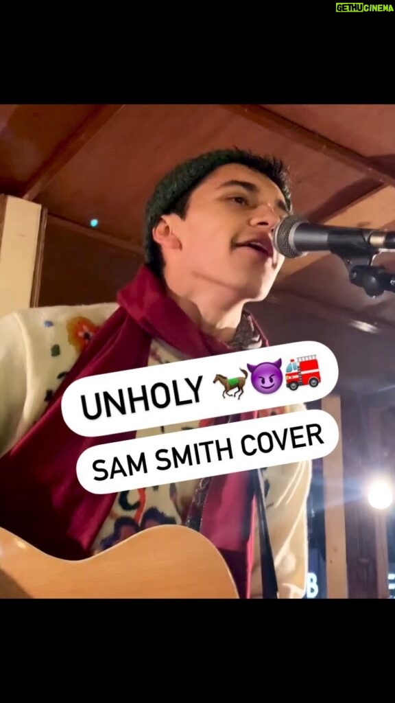 Ajay Friese Instagram - Should I post more of these? 🎞 **UNHOLY**🐎😈🚒 Sam Smith Kim Petras, cover by Ajay Friese. Live from @vanchristmas Vancouver Christmas Market