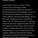 Ajay Friese Instagram – reflection on flying back to the pacific north west Coast Salish Territory