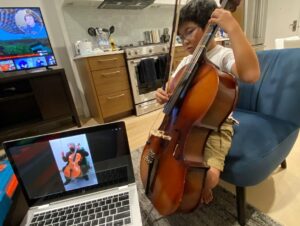 Alan Kim Instagram - I worked hard to learn cello. 😅😅but too difficult. 😅😅 @appletvplus 
Special thanks to #Kevantorfeh @h.anna.bae @caseyk.mp3