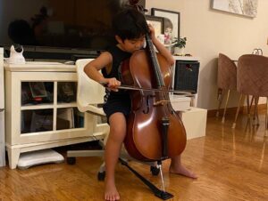 Alan Kim Instagram - I worked hard to learn cello. 😅😅but too difficult. 😅😅 @appletvplus 
Special thanks to #Kevantorfeh @h.anna.bae @caseyk.mp3