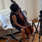 Alan Kim Instagram - I worked hard to learn cello. 😅😅but too difficult. 😅😅 @appletvplus Special thanks to #Kevantorfeh @h.anna.bae @caseyk.mp3