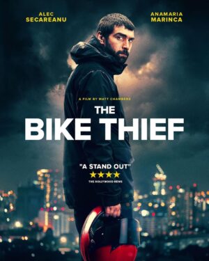 Alec Secăreanu Instagram - Here it is, the poster of The Bike Thief! If you want to check it out you can see it in the UK or Ireland using the link below starting from the 6th of May. Hope you’ll like it!

https://apple.co/3eoilCW