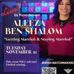 Aleeza Ben Shalom Instagram - Getting Married and Staying Married with Aleeza Ben Shalom 📅 Date: Tuesday, November 21st, 2023 📍 Venue: Irvington High School theater - 40 N Broadway, Irvington, NY 10533 ⏰ 6:30 PM – 7:15 PM: Exclusive VIP Reception: Meet and Greet with Aleeza Ben Shalom. ⏰ 7:30 PM – 9:00 PM: Main Program. From Netflix's "Jewish Matchmaking" to Irvington's live stage, join acclaimed matchmaker Aleeza Ben Shalom for a deep dive into Jewish perspectives on love, relationships, and the art of finding the perfect partner. Whether single, dating, or married for years, Aleeza's blend of modern expertise and ancient wisdom promises an inspiring, connected, and entertaining evening. 🎤 Dive into behind-the-scenes secrets and Aleeza's personal matchmaking tales. 🎭 Witness live matchmaking on stage, filled with captivating surprises. Reserve your spot and discover Aleeza's secrets to not just getting married, but staying married! Click the link on my bio or visit the link below⬇️ https://marriagemindedmentor.com/events/ #AleezaBenShalomLive #Unitytour #JewishMatchmaking