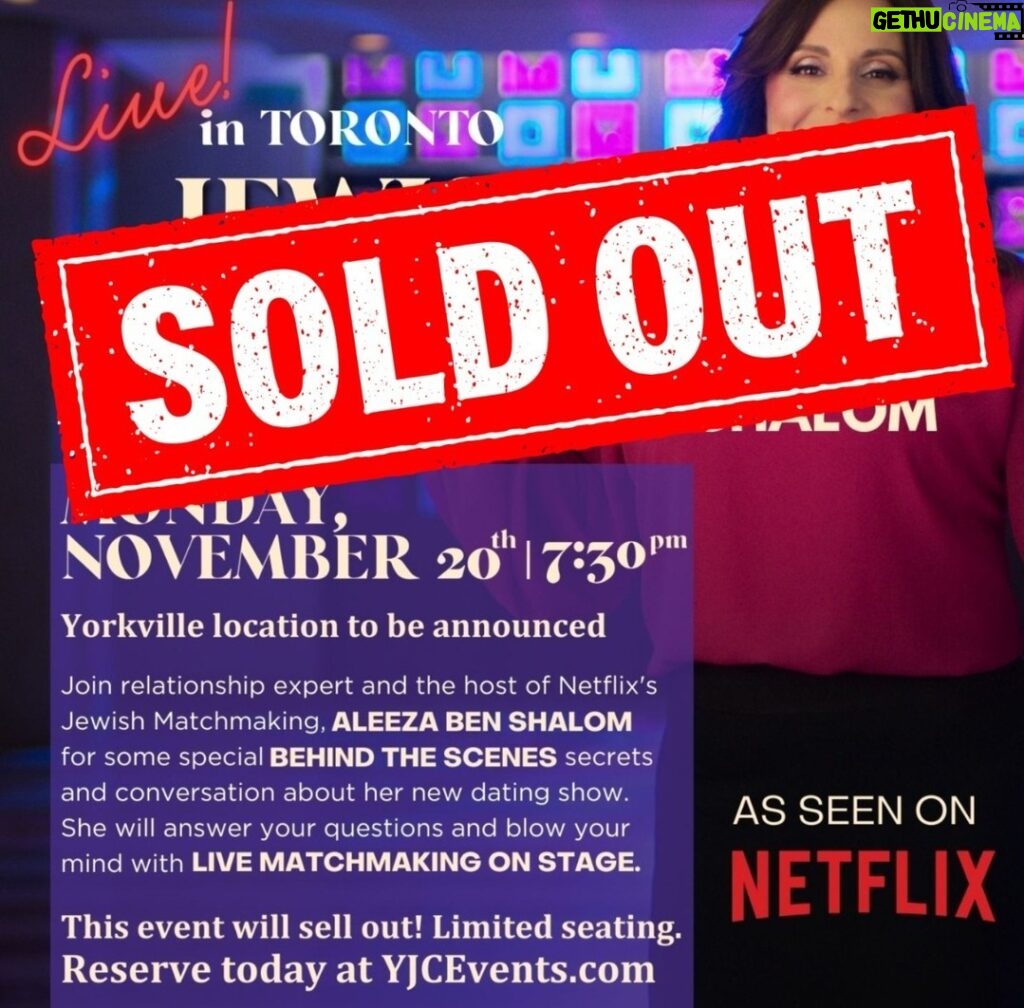 Aleeza Ben Shalom Instagram - 🎉 Toronto, let the tour begin! 🚀 Tonight's show is SOLD OUT, and I'm beyond thrilled to kick things off with an unforgettable night of connection and unity! Can't wait to meet each and every one of you. Get ready for an electric evening! 💫 #AleezaBenShalomLive #Unitytour #JewishMatchmaking