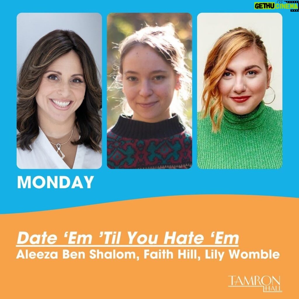 Aleeza Ben Shalom Instagram - Today! at 2 PM, catch me on the Tamron Hall Show! 🌟 Join me on the Tamron Hall Show, where we'll chat about my matchmaking journey and the whole 'date 'em 'til you hate 'em' philosophy. Watch the excitement unfold at https://tamronhallshow.com/ and catch exclusive clips on https://www.youtube.com/@TamronHallShow