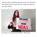Alexa Nikolas Instagram - What an honor to be asked to speak about the first public year of reckoning when it comes to the Music Industry! I have been in the streets protesting these institutions for their cover-up of SA and finally it’s all coming to light. Thank you @latimes for asking a survivor to speak on this. Power to Survivors!!! We stand with all survivors of the Music Industry and beyond. ✊