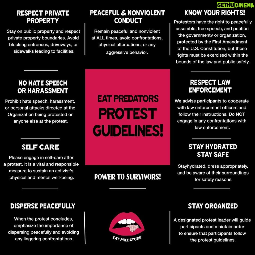 Alexa Nikolas Instagram - 🚨PROTEST GUIDELINES for Eat Predators @ Scientology tomorrow! Please read and follow the guidelines if you will be physically present. Here we goooooo✊🪧💋 The LIVE stream will be up on the channel. ❤️🔥