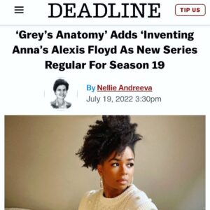 Alexis Floyd Instagram - 💙 @shondarhimes @greysabc @shondaland 💙