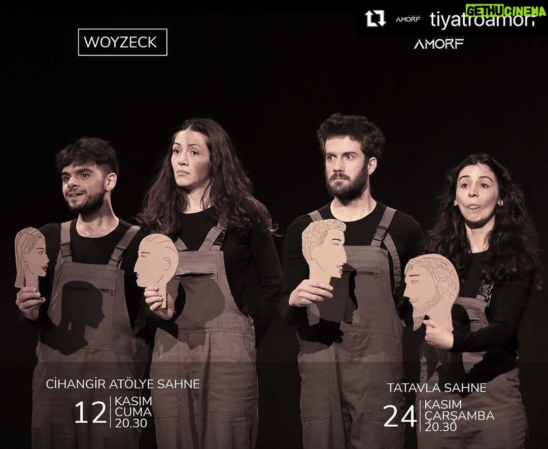 Ali Düşenkalkar Instagram - #Repost @tiyatroamorf with @make_repost ・・・ Kasım ayı programımız 🌻 "WOYZECK" 12.11.2021 (Cuma) saat 20:30'da @cihangiratolyesahnesi nde ✨ ve 24.11.2021 (Çarşamba) saat 20:30’da @tatavlasahne de ✨ Biletler biletinial.com ve tiyatroların gişelerinde. Bilet linkine ise biomuzdan ulaşabilirsiniz. 🎫 Oyun Künyesi Yazan: Georg Büchner Çeviren: Hasan Kuruyazıcı Süpervizör: Ali Düşenkalkar Yöneten: Egemen Ulaş Önkal Yönetmen Yardımcısı: Nadide Deniz Korkmaz Oynayanlar: Ali Varol, Egemen Ulaş Önkal Gökçe Karaman, Nadide Deniz Korkmaz Işık Tasarımı: Ali Düşenkalkar Aksesuar Uygulama: Gökçe Karaman Reji Kumanda: Gaye Koyun Oyun Fotoğrafları: @ismetege Süre: 70 Dakika / Tek Perde @adusenkalkar @nadidedenizkorkmaz @gokcekrmn @alivarol_av @ulasonkal @farukpakis @gayeekoyun @biletinial . . . . #tiyatro #theater #tiyatroamorf #amorf #woyzeck #oyun #theaterplay Istanbul, Turkey