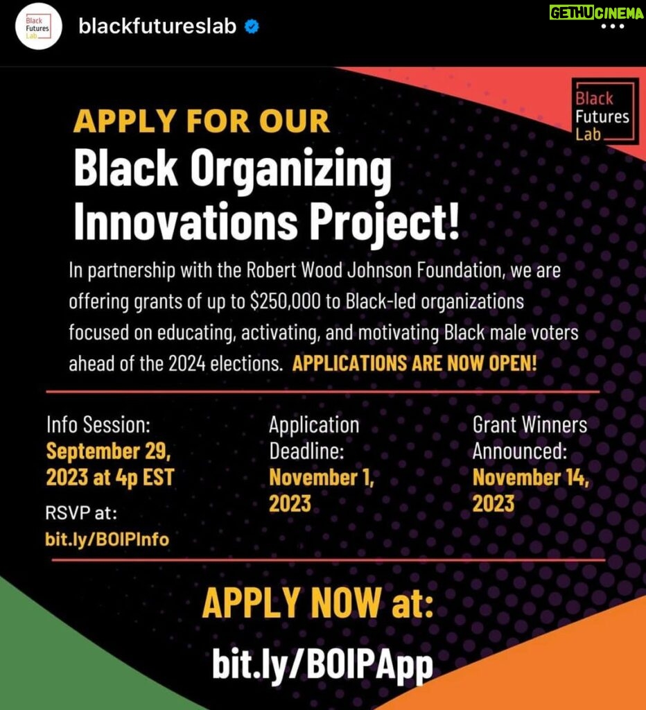 Alicia Garza Instagram - Let’s go … everybody got something to say about what Black men are going to in 2024 (here’s a hint; LOTS vote). Well, don’t just talk about it — be about it. Applications are live now for creative projects and innovations centered around organizing Black men.