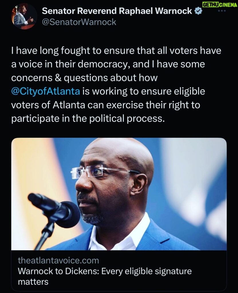 Alicia Garza Instagram - Now THIS is what leadership looks like. Thank you @raphaelwarnock for standing up for the 116,000 Atlantans who want a say over where we allocate our resources. #LetThePeopleDecide