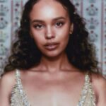 Alisha Boe Instagram - Paris with @miumiu was a dream. A beautiful collection, congrats ms. Prada and Fabio ❤️ so grateful to have witnessed it 🫶🏽 Thank you @priyasatiani for being the best date. Styling by my love @itsamandalim Hair by @naivashaintl Makeup by @harold_james Photos by @jeremybarniaud And a special appearance by the bougiest pussycat in Paris, Socrates. Paris, France