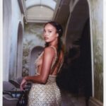 Alisha Boe Instagram - Paris with @miumiu was a dream. A beautiful collection, congrats ms. Prada and Fabio ❤️ so grateful to have witnessed it 🫶🏽 Thank you @priyasatiani for being the best date. Styling by my love @itsamandalim Hair by @naivashaintl Makeup by @harold_james Photos by @jeremybarniaud And a special appearance by the bougiest pussycat in Paris, Socrates. Paris, France