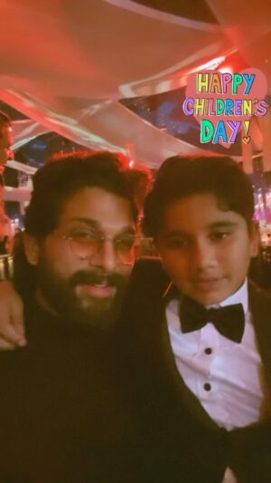 Allu Arjun Instagram - Happy Children’s Day . Every child is unique . Let’s celebrate them … ❤️ #alluayaan #justlookinglikeawow 😂