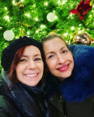 Alysia Reiner Instagram - Find a tree & someone who inspires you & love & hug them both up. 
Happy complicated forgiving breathing growing giggling evolving healing resting easy holidays. Love you @carriepreston 

#happyholidays #hugatree #womancrushwednesday #wcw❤️ #seasonsgreetings #touristinmycity #miracleshappen #hope #faith #joy #rockerfellercenter #nyc  #newyorkcity #bestcityintheworld