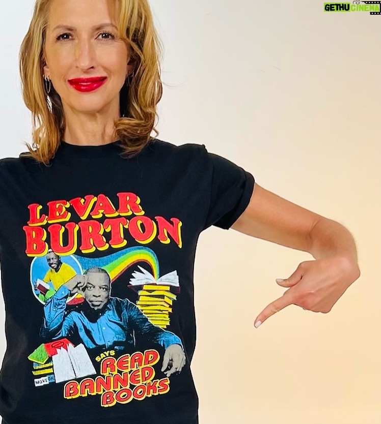 Alysia Reiner Instagram - Read. Banned. Books. 📕 📚 📖 Join me & @levar.burton in relishing in the SUBVERSIVE JOY of reading brilliant stories!!! Help us make sure we can continue to read classics like Catcher in the Rye, The Color Purple, THE ADVENTURES OF HUCKLEBERRY FINN, 1984, The Great Gatsby, Animal Farm, I know why the cadged bird sings, Fahrenheit451, TO KILL A MOCKINGBIRD … you get the idea… even Harry Potter!! Go to www.Levarsaysread.com to learn more. @moveon #artistsagainstbookbans #readbannedbooks #readingrainbow #levarburton #levarburtonreads #moveon #reading #readingrocks Somewhere Over the Rainbow