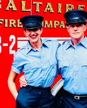 Alysia Reiner Instagram - I never in a billion years thought I would BE IN A PARADE. I never thought I would post about being a volunteer fire fighter. I never thought (vegetarian that I am) I would help serve 100s of hot dogs.  And yet…. I am profoundly grateful every day to be part of this company. This team. This group of extraordinary humans who volunteer their time, service and lives to help people. They inspire me EVERY DAY. Thank you every member of @saltairevolunteerfirecompany i am grateful to you all, and to be a member. 

Do things that change you. 
Do things that grow you. 
Do things that SCARE YOU. 

On TV I’m #agentdeever of #dodc #damagecontrol 
IRL i want to do things that are about controlling or minimizing  the damage we do to the planet, to each other, to ourselves. 

Join me.

#service #firefighter #firefighters #volunteer #volunteerfirefighter #msmarvel #marvel #agentdeever #dodc #volunteerspirit #giveyourbest