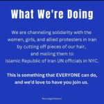 Alysia Reiner Instagram - In solidarity with the women and girls in Iran, I’m sending a lock of my hair to Iranian officials. Join me. Check out @youvegotmailiran for more info. #youvegotmailiran #mahsaamini #opiran ( I mailed as soon as I landed! Hi LA!) 10,000 Feet