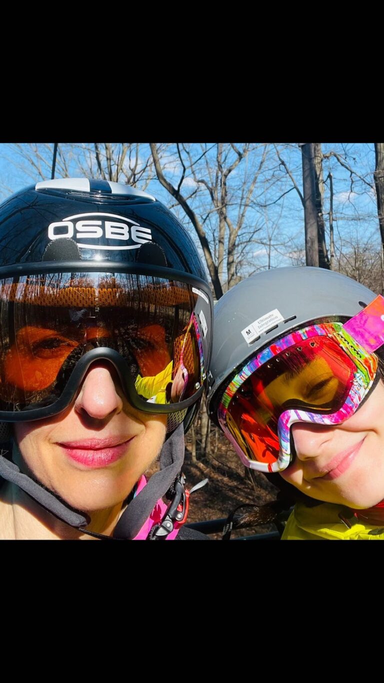 Alysia Reiner Instagram - Was soooo #SCITED (scared + excited = thank you @glennondoyle) BUT…..SO FUN TO BE BACK ON SKIs!! & LIV LOOOVED IT!!! Thank you @springmountainadventures for an epic day! And yes, I have had my jumpsuit since I was Liv’s age!?!? #everythingcomesbackintostyle #iloveajumpsuit #onsiesforever #wecandohardthings #skiing #ski #livetoski #skibunny #skibunnies #skigogglefree #mondaymotivation #explore #reels