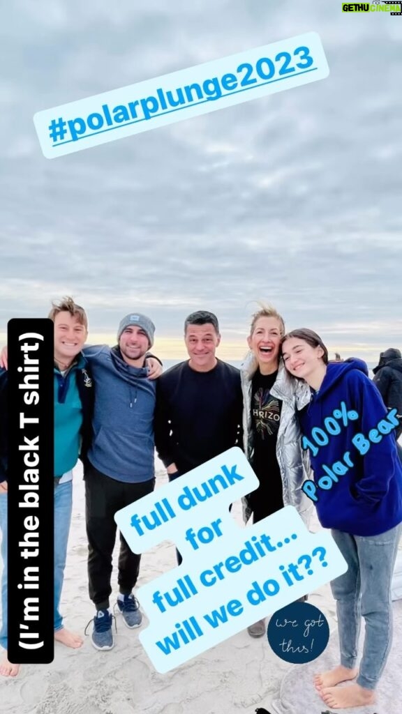 Alysia Reiner Instagram - POLAR PLUNGE 2023!!! My first one. I was scared 😱 but I DID IT !! Full dunk!!! Thank you @davidalanbasche and my @saltairevolunteerfirecompany team for inspiration!! And all for amazing cause - look up @challengerathletics and please donate!! #dothingsthatscareyou #mondaymotivation #2023 #polarplunge #polarexpress Fire Island, New York