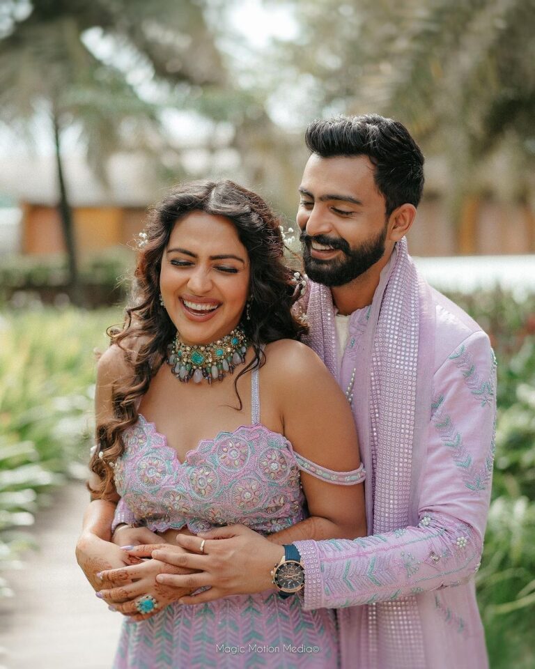 Amala Paul Instagram - Two souls , one destiny, walking hand-in-hand with my divine feminine, for the rest of this lifetime. 💜🪬💫 #married #twinflame Photography & films @magicmotionmedia Outfit ~ @t.and.msignature Jewellery ~ @m.o.dsignature Hair ~ @akshatahonawar Makeup ~ @unnips Events ~ @simevents.in @4_seasonsevents Grand Hyatt Kochi Bolgatty
