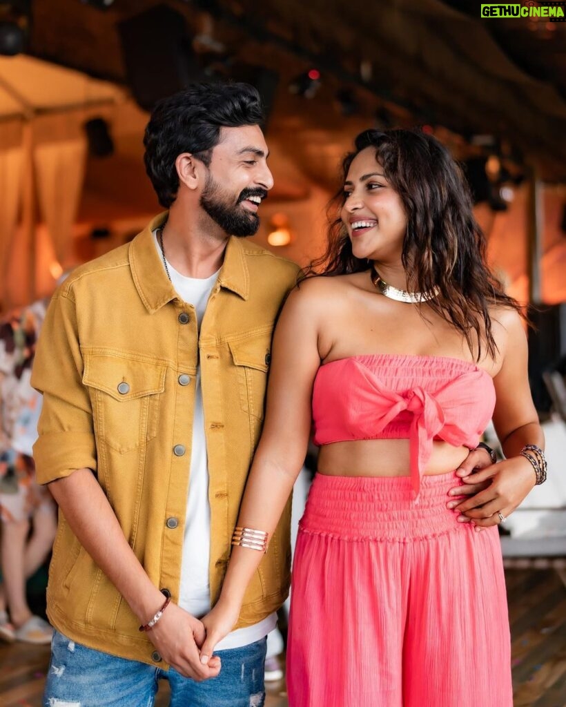 Amala Paul Instagram - From the party where it all began to celebrating a lifetime together - our love story unfolds. 💞✨🪬 #lovestory #engagedlife #godspeed