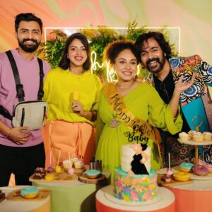 Amala Paul Instagram - A decade-long journey of love and friendship - celebrating Serah’s baby shower 🫄🎂 Cheers to Bff @rachel_maaney for throwing an awesome baby shower, the decor was just as colorful as our memories and journey together! 💖👶🏽
Congratulations @pearlemaany and @srinish_aravind for a magical new beginning! 🌈
Wishing all the happiness to the family for their new journey ahead! 🌟🤍

#babyshower