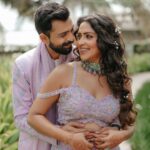 Amala Paul Instagram - In a Moment of Timeless Romance 💞✨🪬 #lovestory Photography & films ~ @magicmotionmedia Outfit ~ @t.and.msignature Jewellery ~ @m.o.dsignature Hair ~ @akshatahonawar Makeup ~ @unnips Events ~ @simevents.in @4_seasonsevents Bouquet ~ @florita_floral
