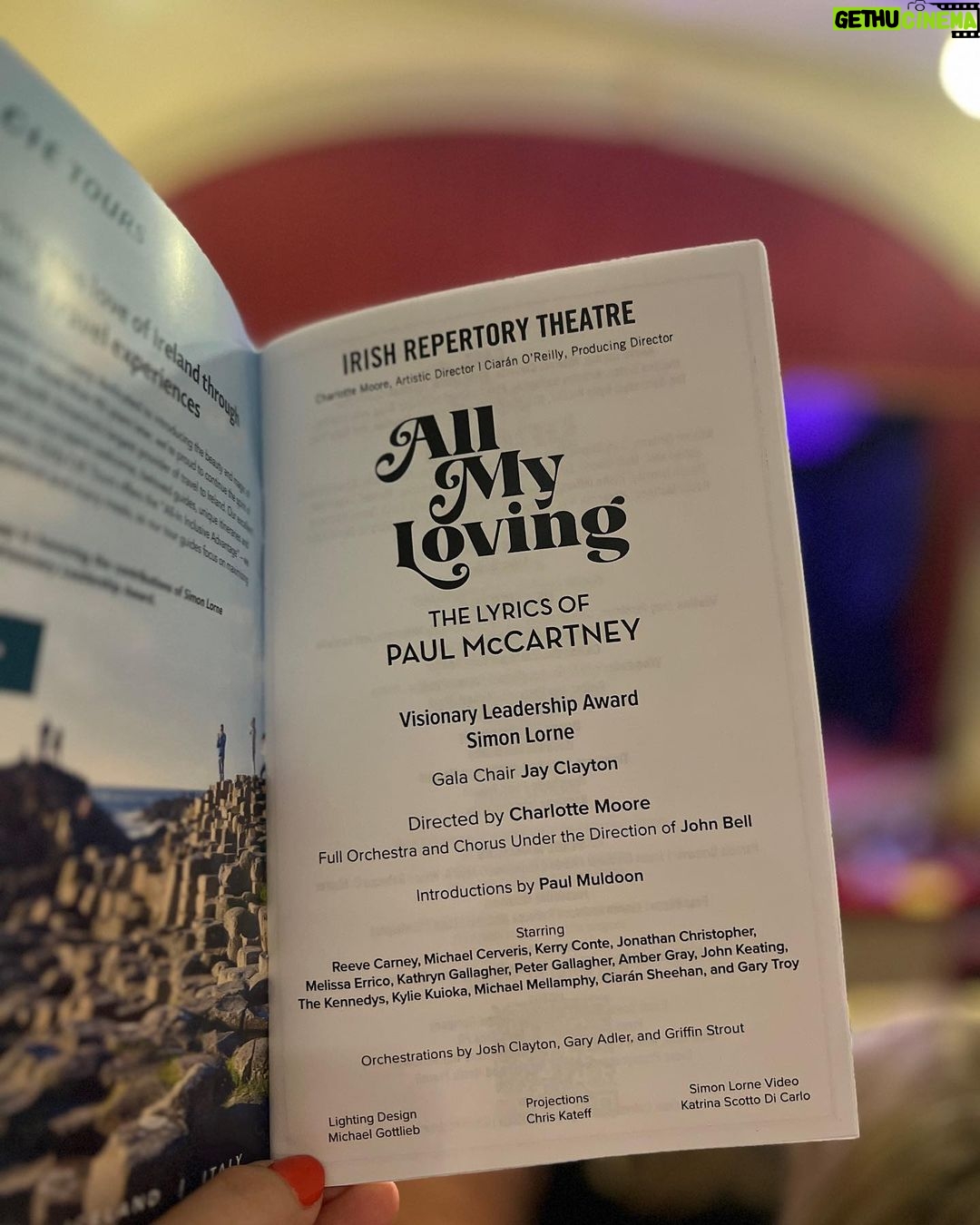 Amanda Jane Cooper Instagram - Last night with my @irish_rep family! A splendid gala featuring performances by Reeve Carney, Michael Cerveris, Kerry Conte, Jonathan Christopher, Melissa Errico, Kathryn Gallagher, Peter Gallagher, Amber Gray, John Keating, The Kennedys Band, Kylie Kuioka, Michael Mellamphy, Ciarán Sheehan, Gary Troy, and more! With my gorgeous date @_kateflanagan…actor, director, writer extraordinaire. ALL MY LOVING: THE LYRICS OF PAUL MCCARTNEY HONORING SIMON LORNE JAY CLAYTON, CHAIR Directed and Arranged by Charlotte Moore Full Orchestra and Chorus Under the Direction of @broadwaybelljb Introductions by Paul Muldoon (@themuldoon) So much love! ☘️🇮🇪 Jewelry by @marrincostellojewelry (Raven Chain) 🧡 First photo by @olivia0reilly (thnx girl) 🧡 The Town Hall