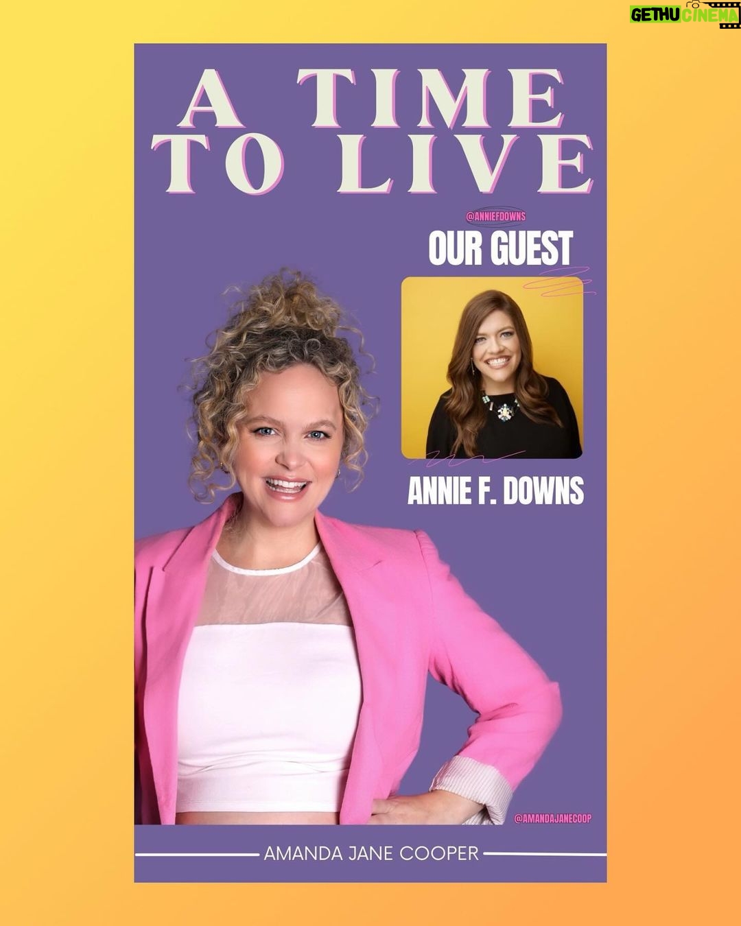 Amanda Jane Cooper Instagram - We’re baaack! Season 2 of A TIME TO LIVE kicks off with THEE Queen of Podcasts Herself: @anniefdowns. 🪩 We recorded this in NYC, face to face at @hhousenyc. It’s an honor to call Annie friend. 🥹 I just know you’ll be encouraged by what she shares. Episode available everywhere now! “Annie F. Downs is a New York Times best-selling author, nationally known speaker, and podcast host based in Nashville, Tennessee. Flawed but funny, she uses her writing to highlight the everyday goodness of a real and present God. Annie is the author of multiple best-selling books, including Remember God and 100 Days To Brave. By weaving together personal stories, humor, and Scripture, she invites those reading to experience fulfilled lives with a God who made them on purpose and loves them deeply. While she loves writing — books, blogs, articles, thank you notes — Annie also enjoys traveling around the world speaking at events, conferences, and churches. Annie’s own podcast — That Sounds Fun Podcast — releases new episodes every Monday and Thursday. Authors, pastors, musicians, comedians, chefs, athletes — Annie has them all and calls them all friend. Annie is a huge fan of bands with banjos, confetti poppers, her community of friends, boiled peanuts, and soccer.” Share this episode with your friends and rate/review wherever you listen! Link in bio. 🎧🎙️ @spotify @applepodcasts @iheartradio THANK YOU ANNIE! #ATimeToLivePodcast Produced by @onairwithq Podcast Photo by @christopherboudewyns Designed by @onairwithq HMU by @katnejatbeauty New York, New York