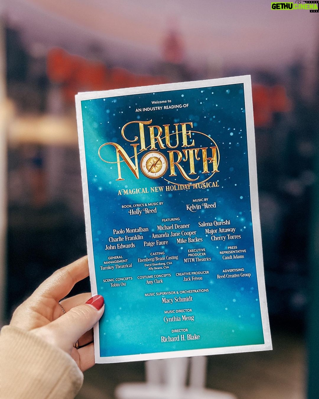 Amanda Jane Cooper Instagram - It’s the most wonderful time of year! The holiday season started for our @truenorththemusical crew in October. 🎄 Even @forestwhitaker was in the house. A joyful industry reading and a piece I can’t wait to return to. Stay tuned. “When his widowed father is deployed on a top-secret mission just weeks before Christmas, young Ben Patterson embarks on an unexpected quest to bring his dad—and Christmas—home. TRUE NORTH: A Magical New Holiday Musical steps inside the world of a modern family who finds the holidays joyful—and challenging. Faced with the uncertainty of their father’s deployment, Ben and his big sister Kami’s already turbulent lives are shaken again. With a wish, a letter, and some unique seasonal help, the Patterson family discovers what just an ounce of belief can do. TRUE NORTH is an insightful story about being authentic, accepting change, and holding an unwavering hope in the magic of Christmas.” Until next time!! At your service, Agent Skittle Goodyspirit Writers @hollyreed13 & @kelvinlreed Directed by @richard.h.blake Music Directed by @cynthiameng Jewelry by @marrincostellojewelry New York, New York