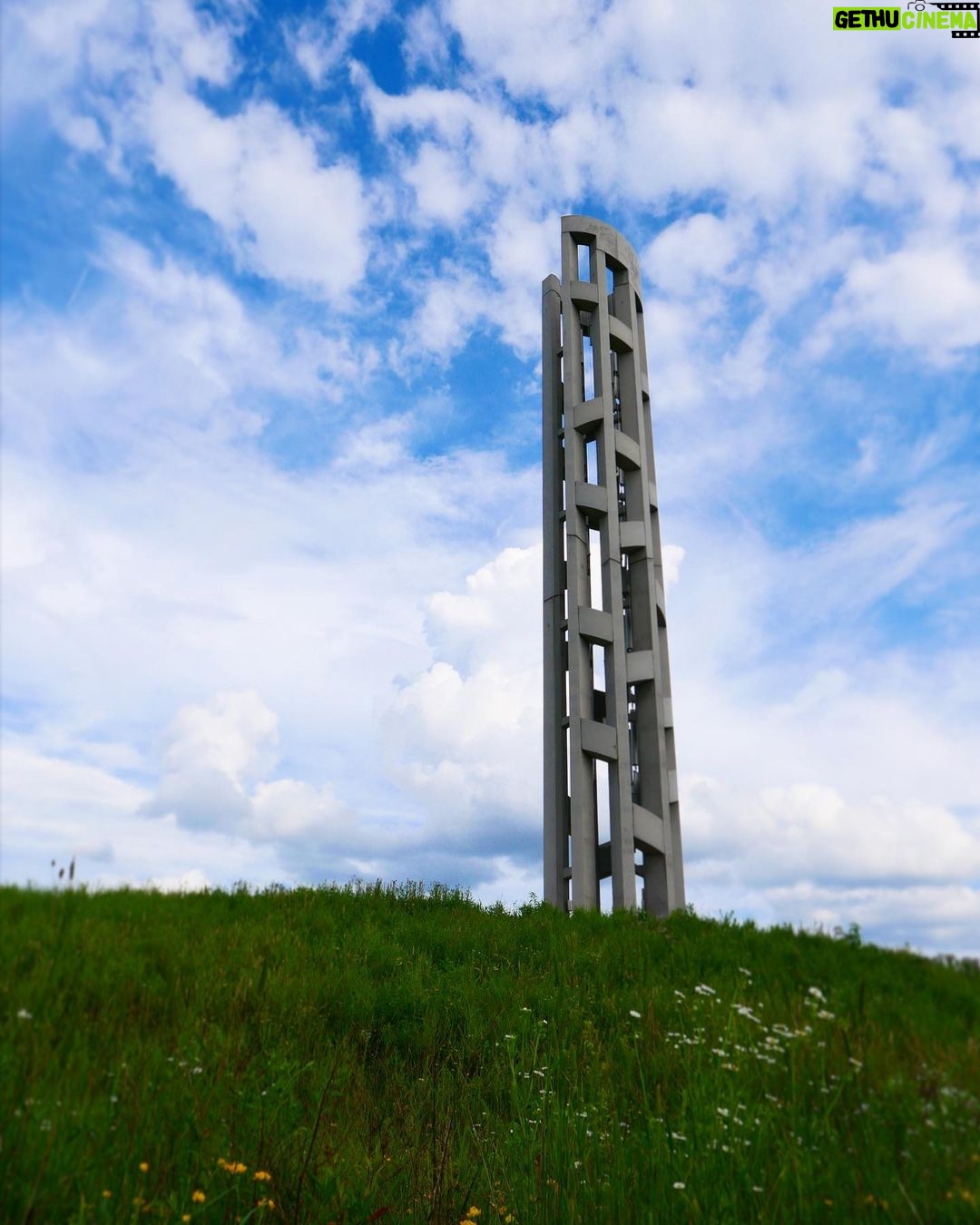 Amanda Righetti Instagram - The Tower of Voices stands 93-feet tall holding 40 wind chimes honoring the passengers and crew of United Flight 93. A haunting and humbling memorial. #neverforget #flight93 #towerofvoices #911 Tower of Voices - Flight 93 Memorial