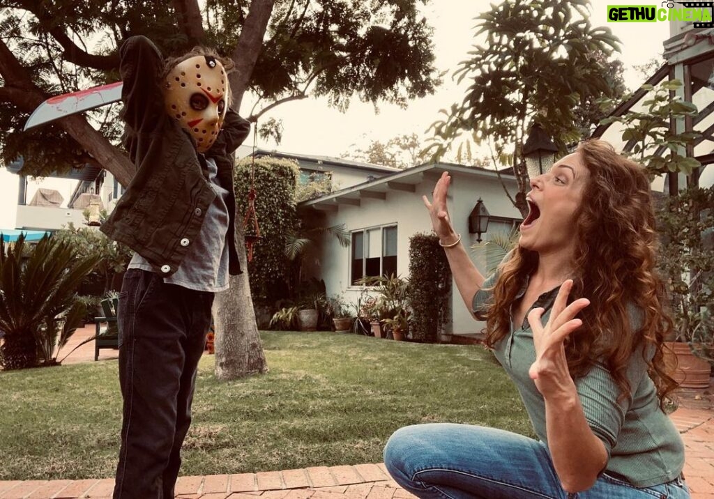 Amanda Righetti Instagram - #fbf Knox had a little too much fun playing Jason Voorheez for Halloween. 😂 If you haven’t heard, this year is the 13th anniversary of Friday the 13th, and we’re having a reunion next Friday May 13th at 5p PDT. You can watch the panel here https://youtu.be/EKVhTZj1ULA Hope to see you there! #fridaythe13th