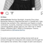 Amanda Zhou Instagram - Check it out on CBC online! https://www.cbc.ca/reflections/residue-1.4857543 Thank you for featuring all of us @shonnaafoster . . . . . #zhouxuan #actress🎬 #milestones #filmmaking