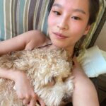 Amanda Zhou Instagram - He likes the smell of my armpits. . . . . #sundayfunday #suntime #summervibes #theamandazhou #spinningout #doglovers