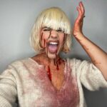 Amber Frank Instagram - Last years costume was one of my all time favorites ❤️🔪 What should I dress up as this year??