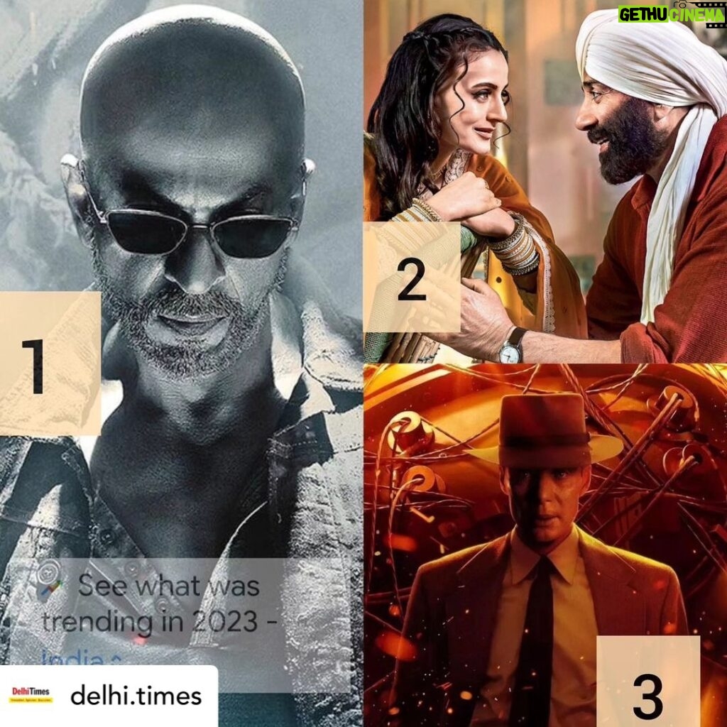 Ameesha Patel Instagram - Posted @withregram • @delhi.times #ShahRukhKhan-starrer #Jawan tops the list of films searched on #Google in 2023, followed by #SunnyDeol and #AmeeshaPatel-starrer #Gadar2. #Oppenheimer, starring #CillianMurphy, ranks third on the list 🎦 . . . #movies #google #ameeshapatel #shahrukhkhan #nayanthara #sunnydeol #atlee #anilsharma #srk #srkians #googlindia