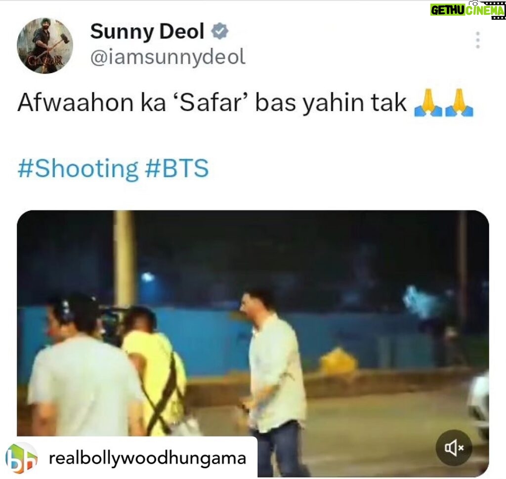 Ameesha Patel Instagram - Posted @withregram • @realbollywoodhungama Sunny Deol assures fans there's nothing to worry about as the video showing him in a disoriented intoxicated state is only part of a shoot! We wonder if he is returning as the alcoholic lawyer from Damini in a potential sequel @iamsunnydeol