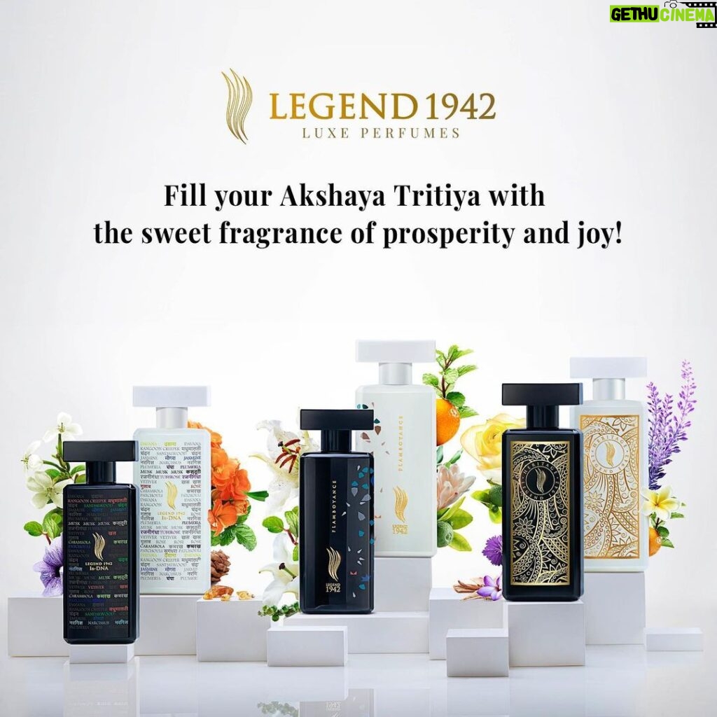 Amitabh Bachchan Instagram - A new dawn. A new you. Entice and engulf those around you in a never-before spell of your fragrance. Experience the magic of our fragrance today and leave an unforgettable impression! Shop now #Legend1942Perfumes #AkshayaTritaya @Anuradhasansar