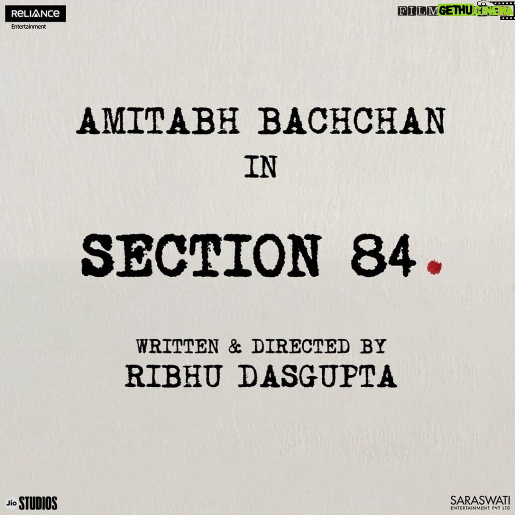 Amitabh Bachchan Instagram - .. a delight once again to be in the company of distinguished creative minds for this new venture , and the challenge it provokes, for me .. #Section84 @ribhu_dasgupta @reliance.entertainment @filmhangar @officialjiostudios