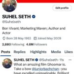 Amitabh Bachchan Instagram - Suhel .. filled with gratitude