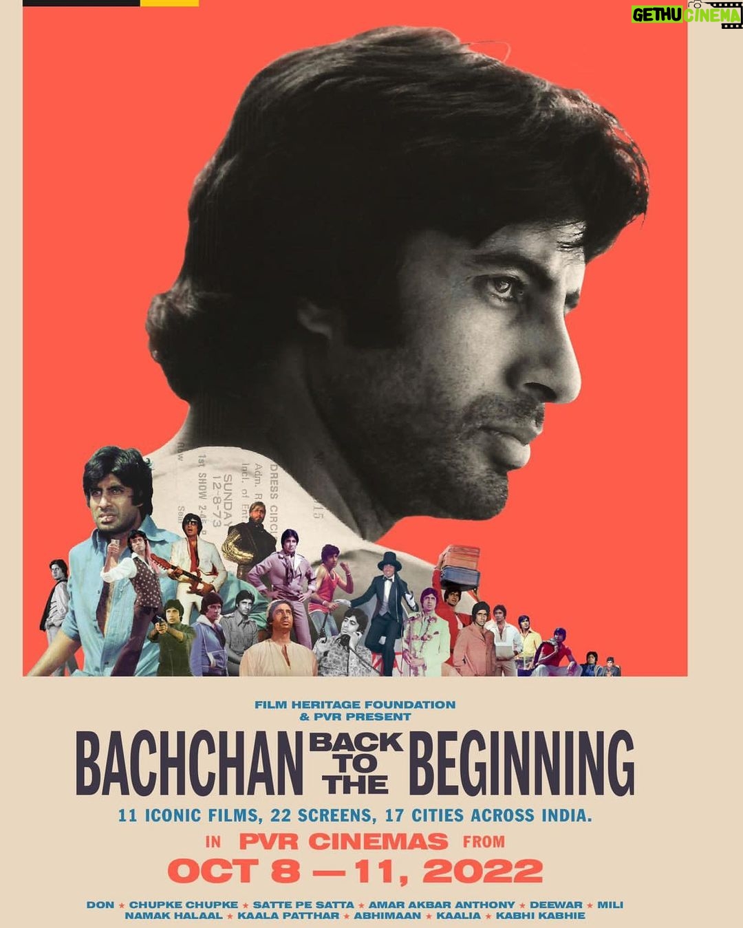 Amitabh Bachchan - 348.8K Likes - Back to the Beginning .. with the films from where my journey began in cinema .. Don and Mili nearly fifty years since they were released .. Now showing in Cinema .. Hoping to see more classics back on the big screen ..