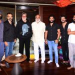 Amitabh Bachchan Instagram - … an evening with the stalwarts of cinema .. Prabhas - Bahubali; Prashant - director KGF2; a certain AB ; Raghavendra Rao - producer director Legendary ; Nani - star, film TV ; Dulquer- star Malayalam Tamil Hindi ; Nagi Ashwin , director Project K currently .. and the joy of discussing film cinema and work ..